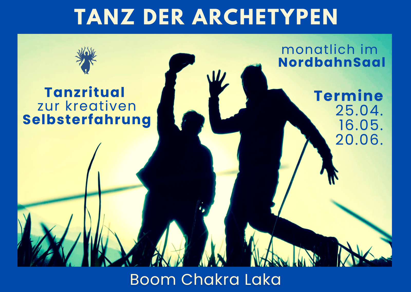Tanz der Archetypen ist ein monatliches Tanzritual von Boomchakralaka im Nordbahnsaal in Wien